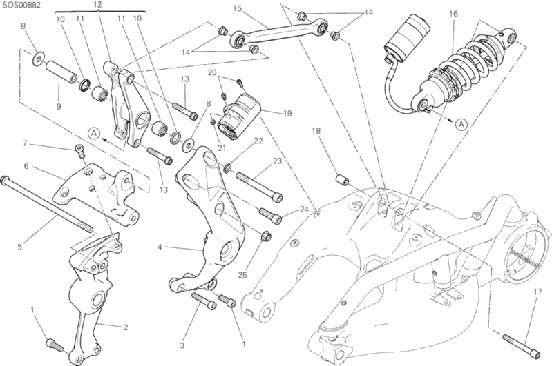 Alle Teile für das Hinterer Stoßdämpfer des Ducati Diavel Xdiavel S 1260 2018